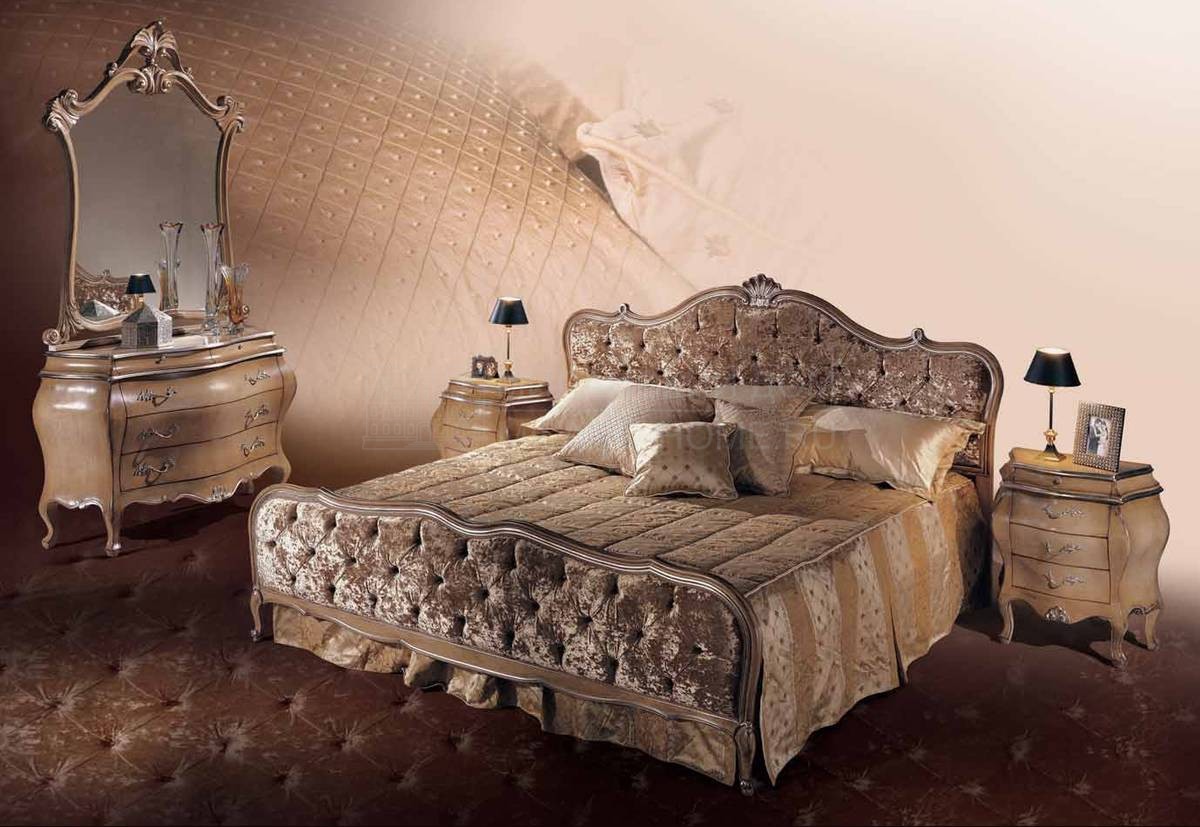 Кровать с комбинированным изголовьем Puccini art.7034-21I из Италии фабрики ANGELO CAPPELLINI 
