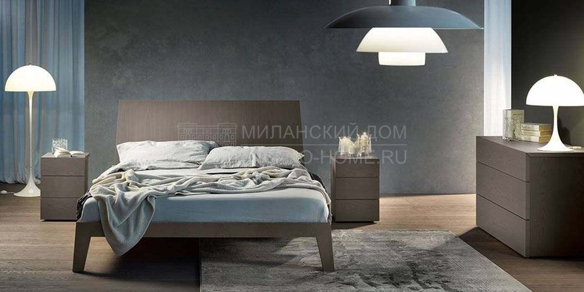 Кровать с деревянным изголовьем Leonardo/bed из Италии фабрики OLIVIERI