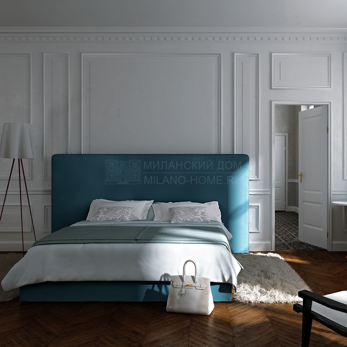 Кровать с мягким изголовьем Lida bed из Италии фабрики ASNAGHI / INEDITO