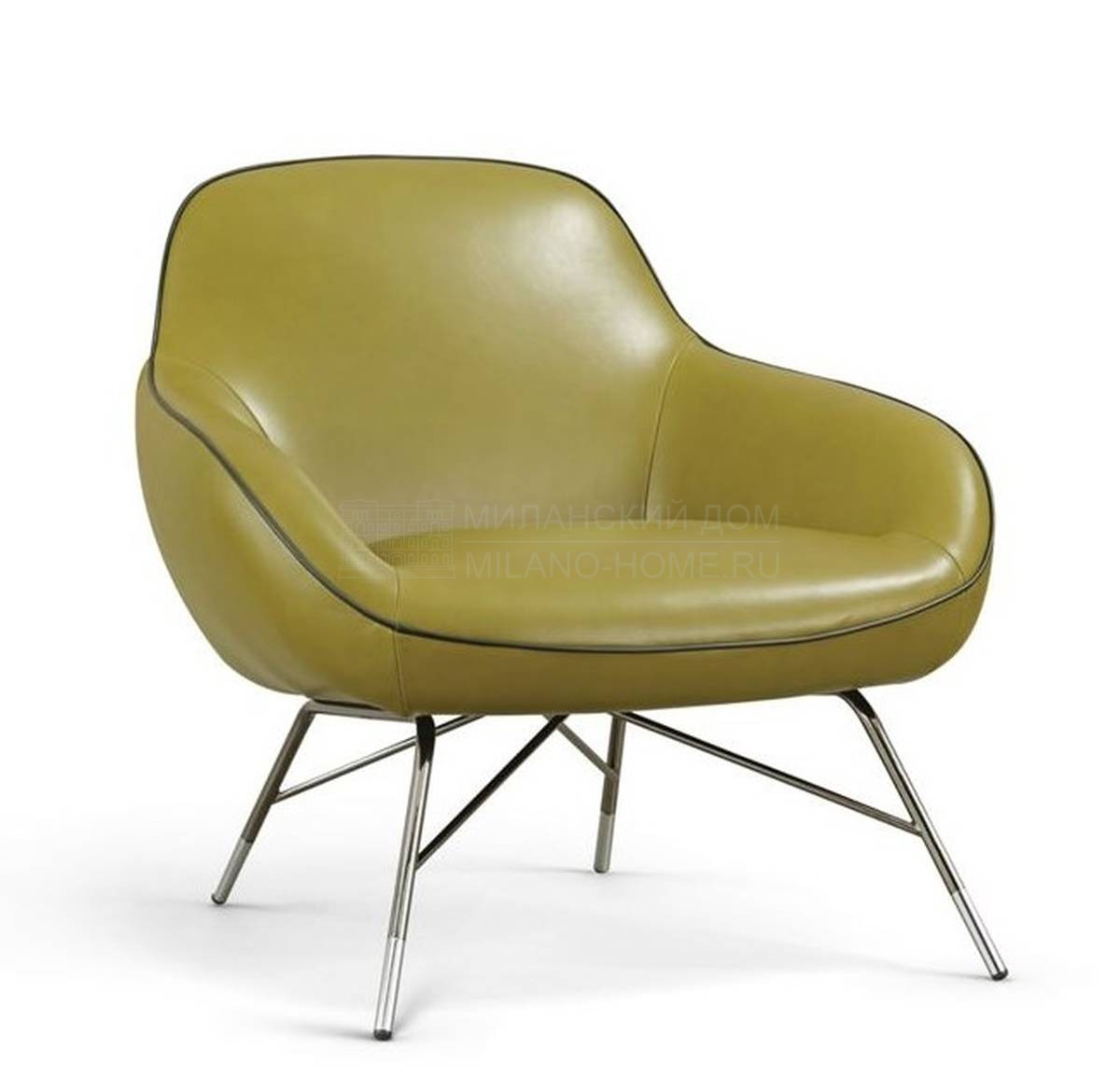 Кожаное кресло Spoutnik leather armchair из Франции фабрики ROCHE BOBOIS