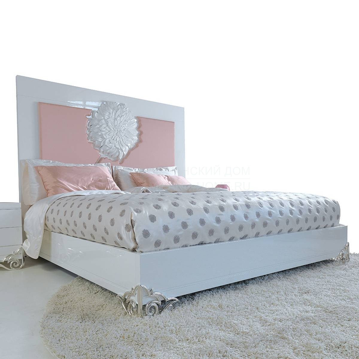 Кровать с мягким изголовьем Think about Flowers/B 301 из Италии фабрики ELLEDUE