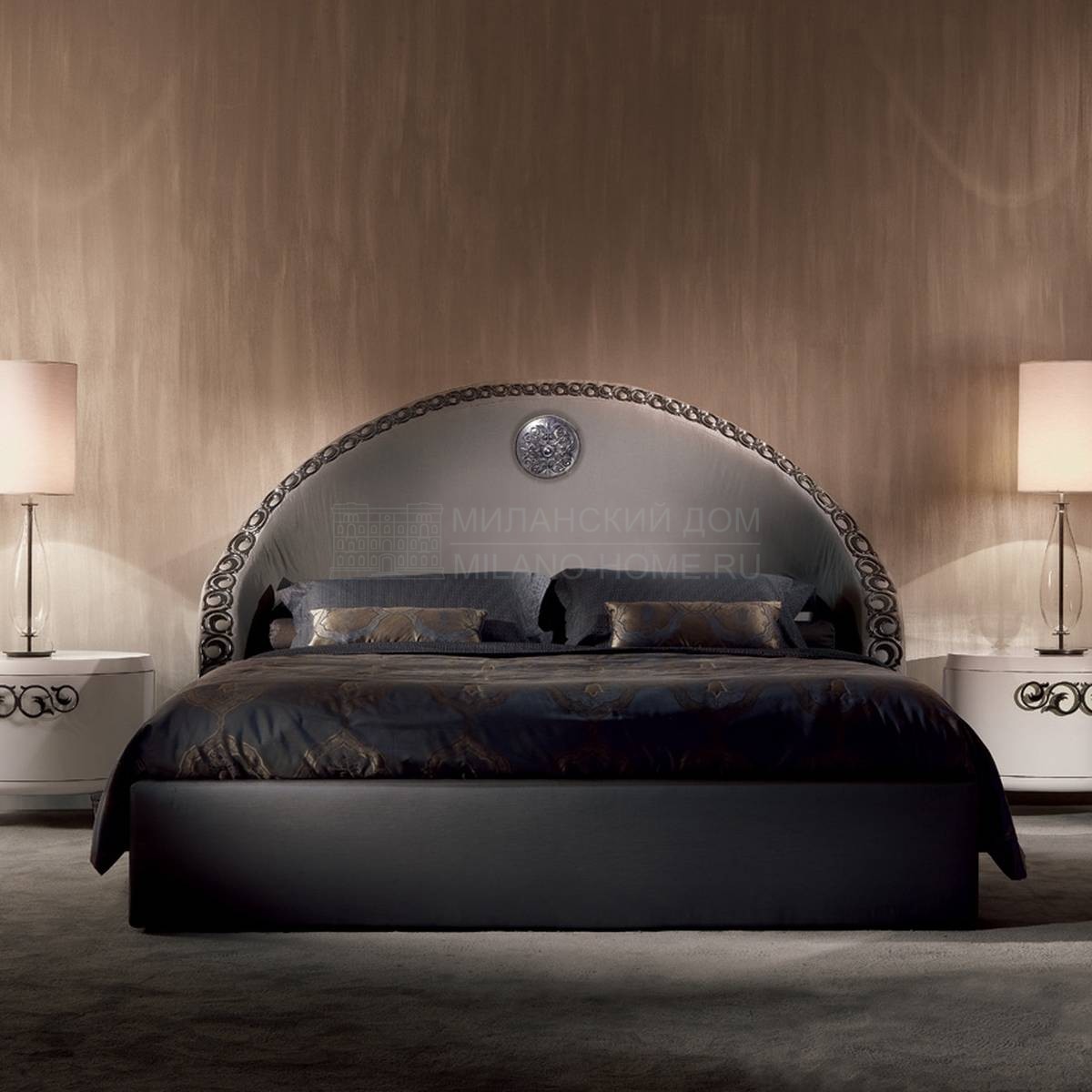 Кровать с мягким изголовьем Saraya Notte/B 640 из Италии фабрики ELLEDUE