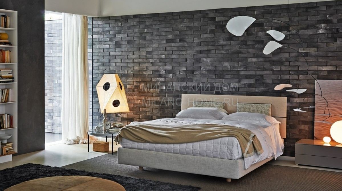 Кровать с мягким изголовьем Nature/bed из Италии фабрики MOLTENI