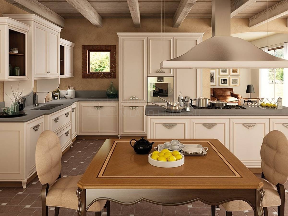 Кухня с островом Portofino white kitchen из Италии фабрики FM BOTTEGA
