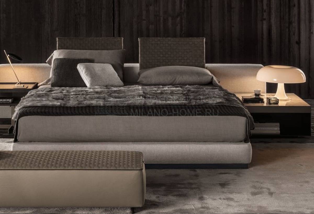Кровать с мягким изголовьем Yang bed из Италии фабрики MINOTTI