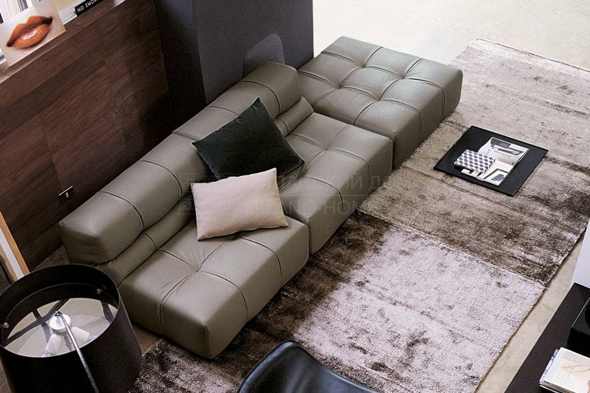 Прямой диван Tufty Time Leather T102C/3, T109/4S из Италии фабрики B&B MAXALTO