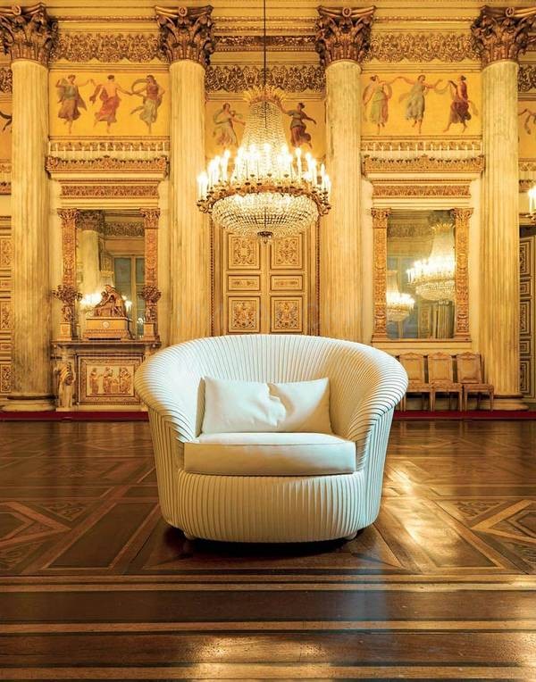 Круглое кресло Gessato DP/armchair из Италии фабрики MASCHERONI