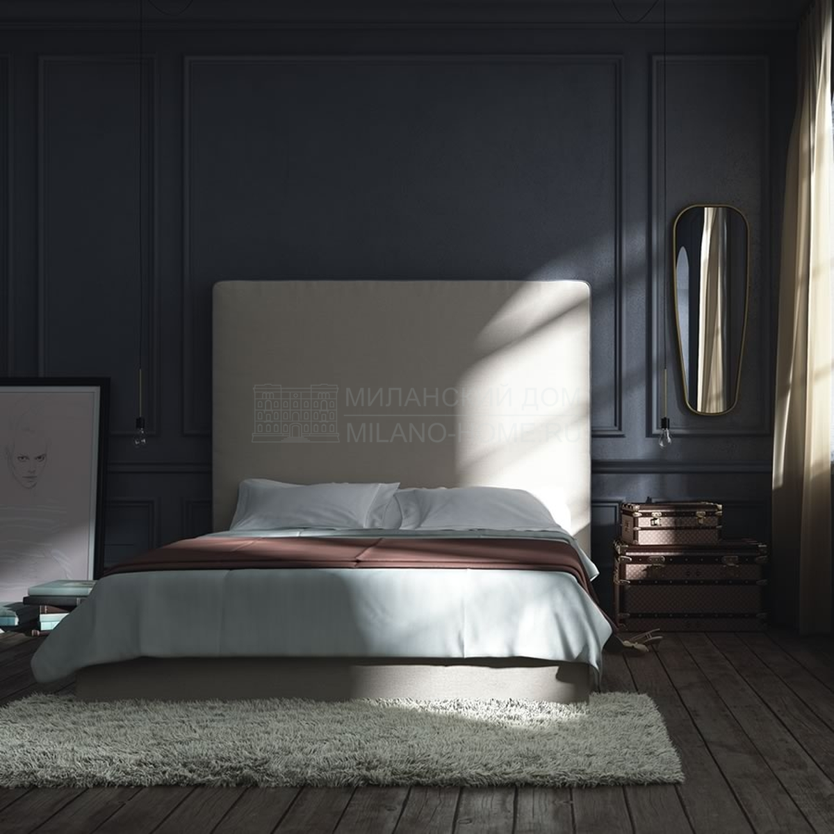 Двуспальная кровать Leonora bed из Италии фабрики ASNAGHI / INEDITO