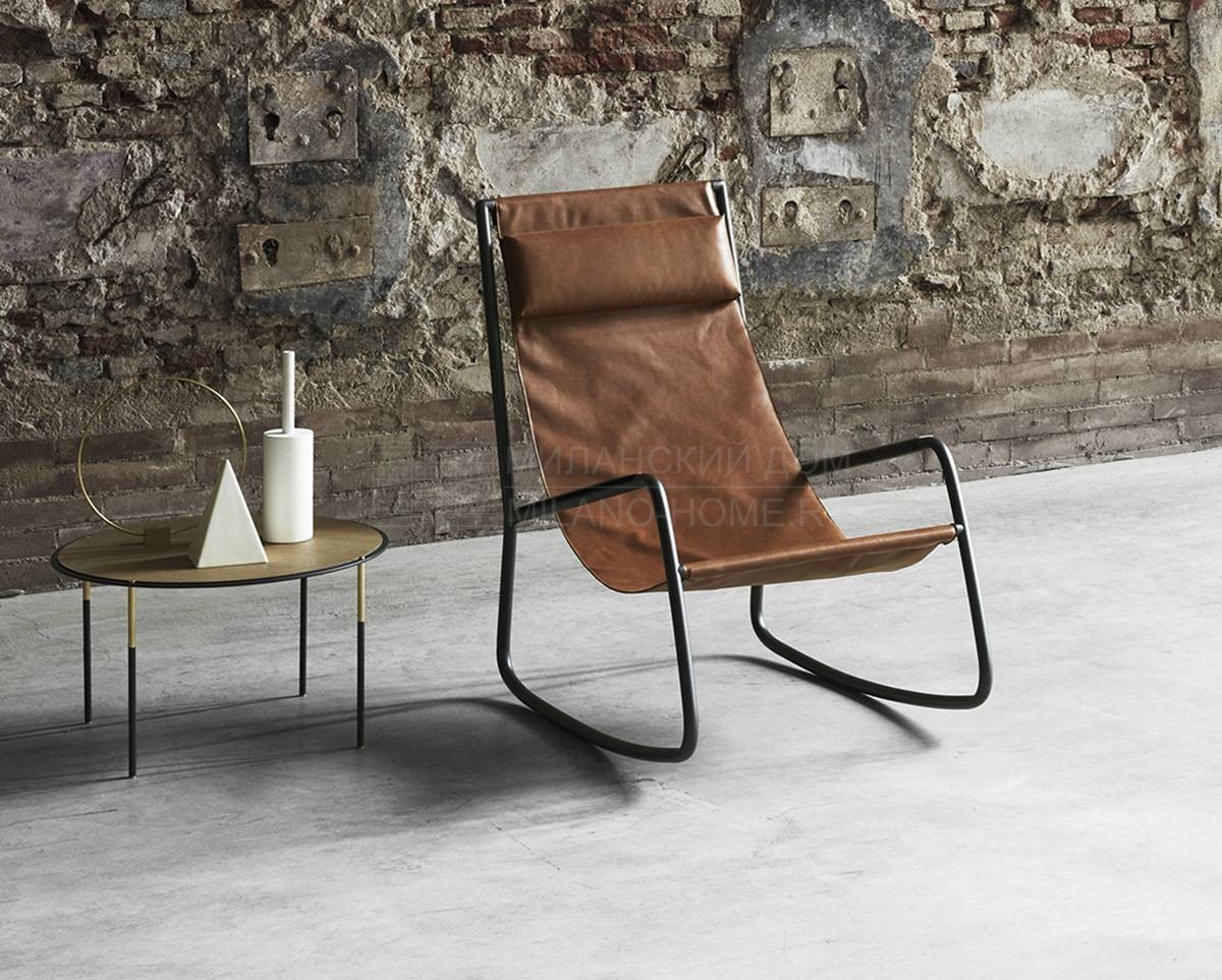 Кресло-качалка Flow armchair leather из Италии фабрики LIVING DIVANI