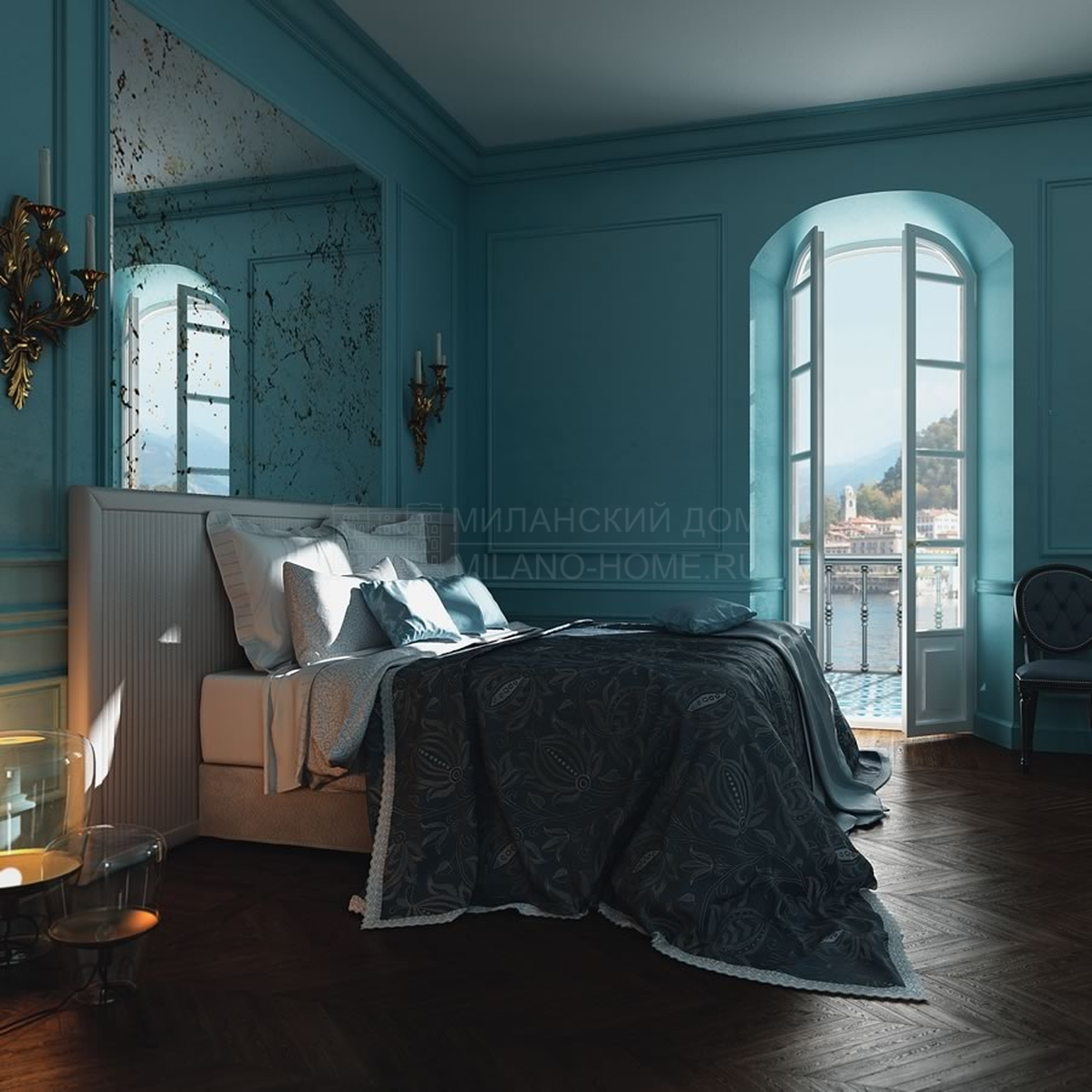 Двуспальная кровать Tosca bed из Италии фабрики ASNAGHI / INEDITO