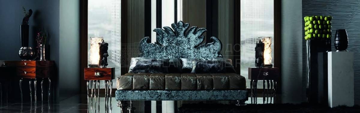 Кровать с мягким изголовьем Damasco Pearl из Италии фабрики JC PASSION