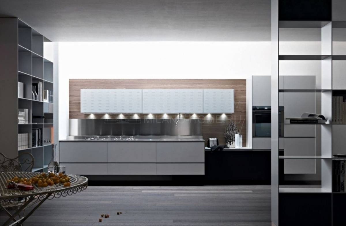 Кухня глянцевая Grey lacquered aluminium из Италии фабрики VALCUCINE