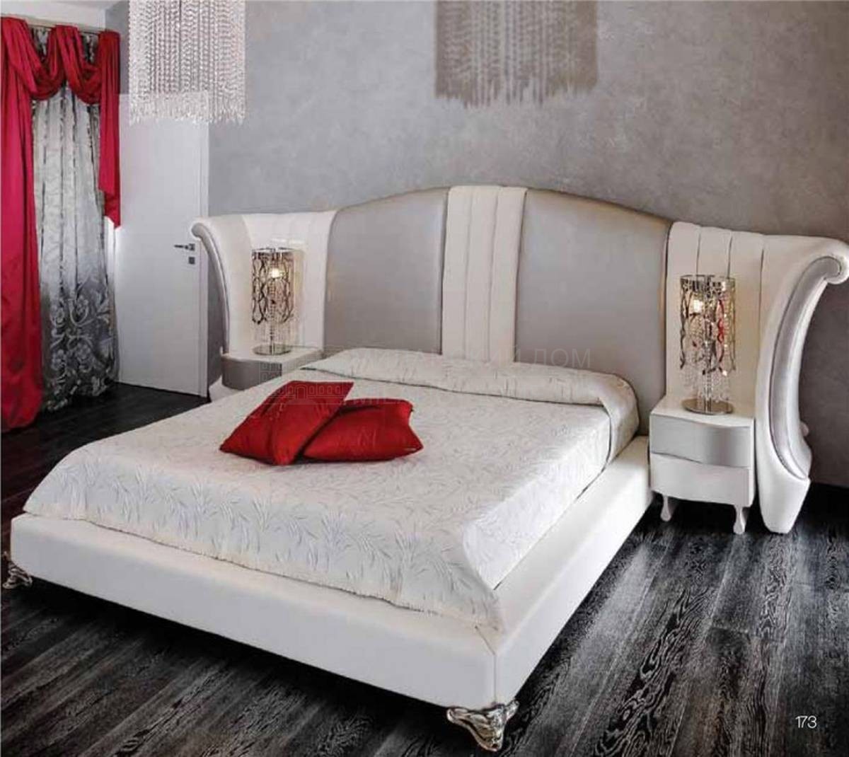 Кровать с мягким изголовьем Re Sole/bed из Италии фабрики MANTELLASSI