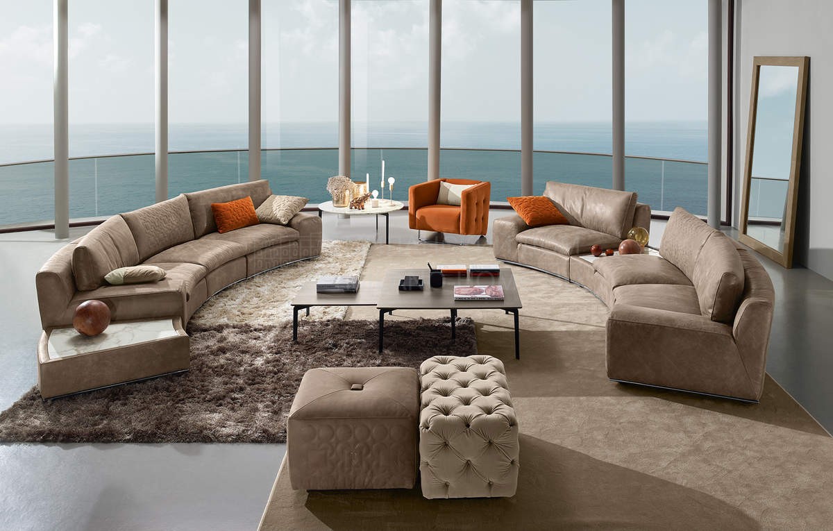 Кожаный диван Nilo sofa circle из Италии фабрики PRIANERA