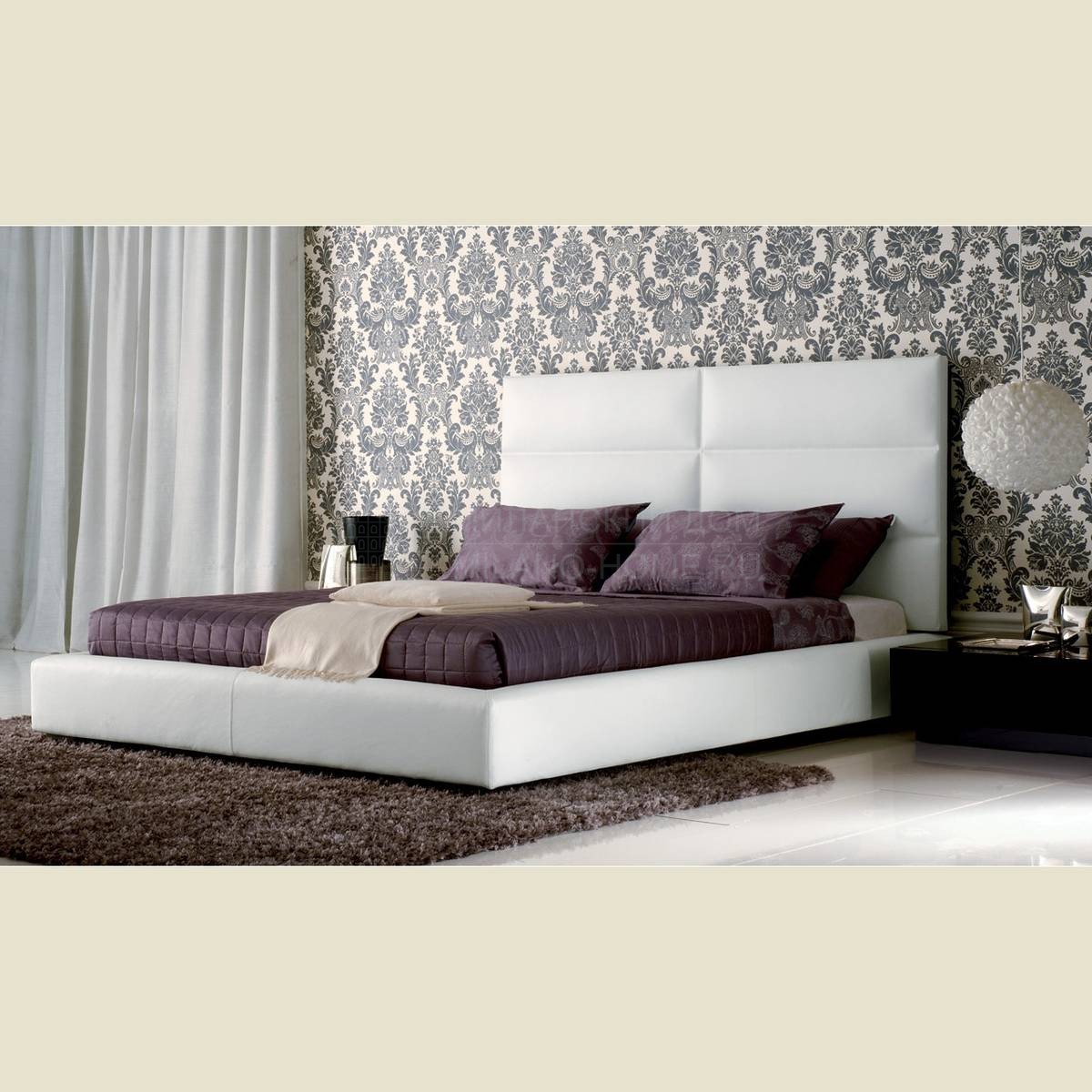 Кровать с мягким изголовьем Chelsea/bed из Италии фабрики BESANA