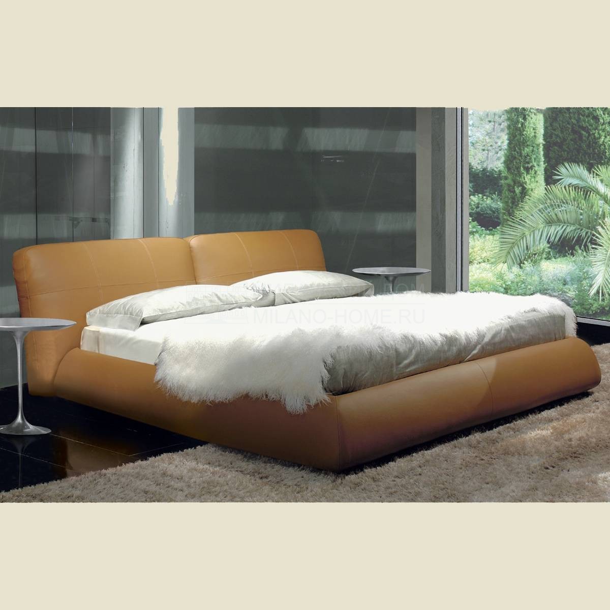 Кровать с мягким изголовьем William/bed из Италии фабрики BESANA