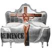 Кровать с комбинированным изголовьем Obedience bed