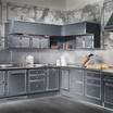 Кухня с фасадом из камня, металла или керамики Steel blue grey kitchen — фотография 2