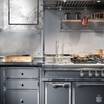 Кухня с фасадом из камня, металла или керамики Steel blue grey kitchen — фотография 6
