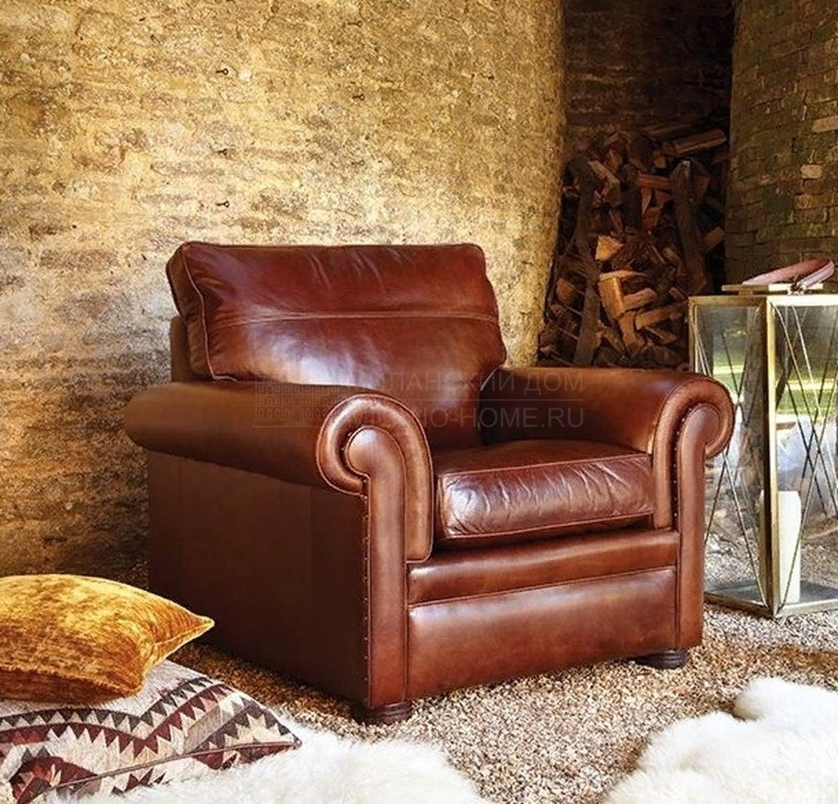 Кожаное кресло Bentley armchair из Великобритании фабрики DURESTA