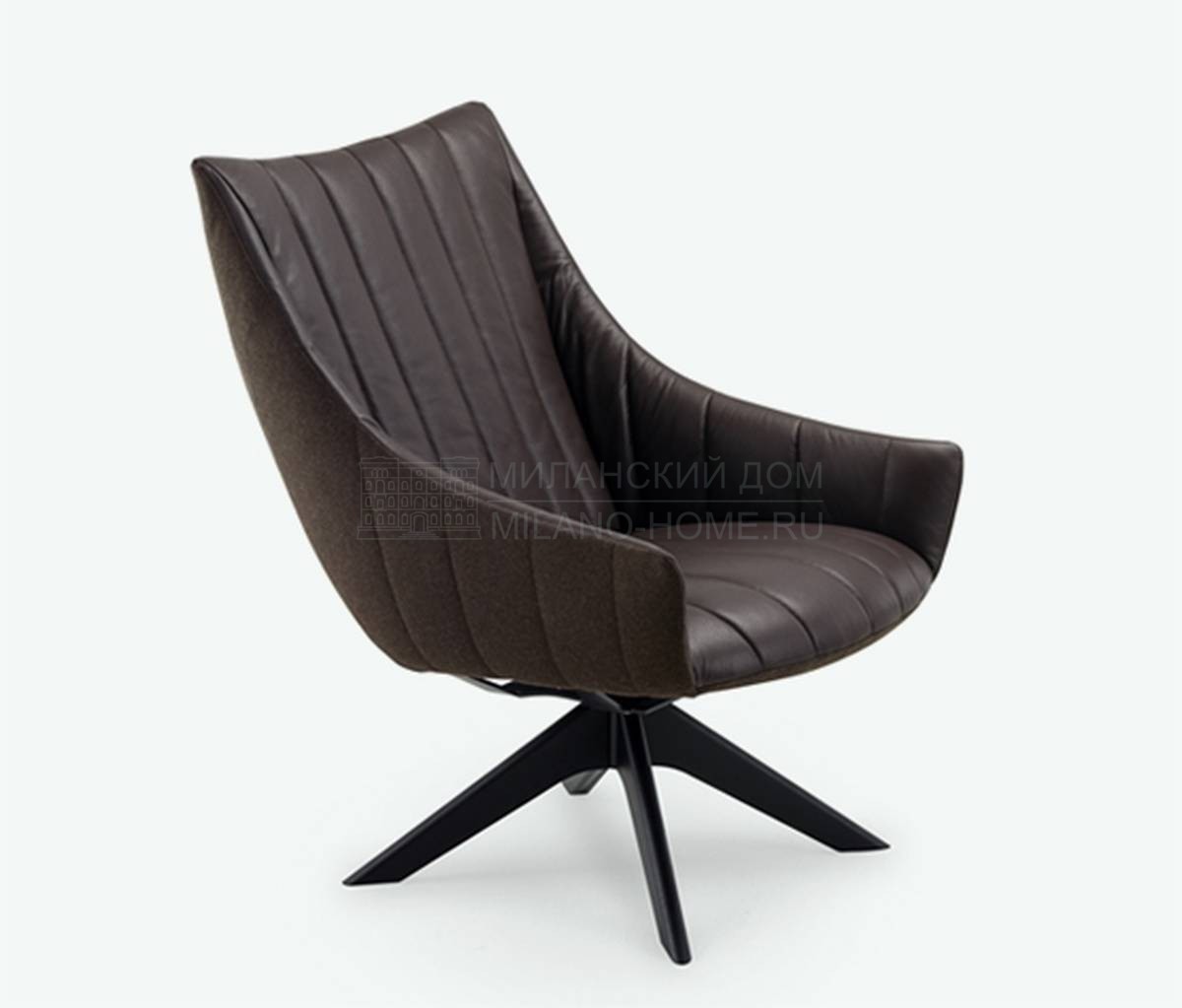 Кожаное кресло Ruble armchair brown leather из Германии фабрики FREIFRAU