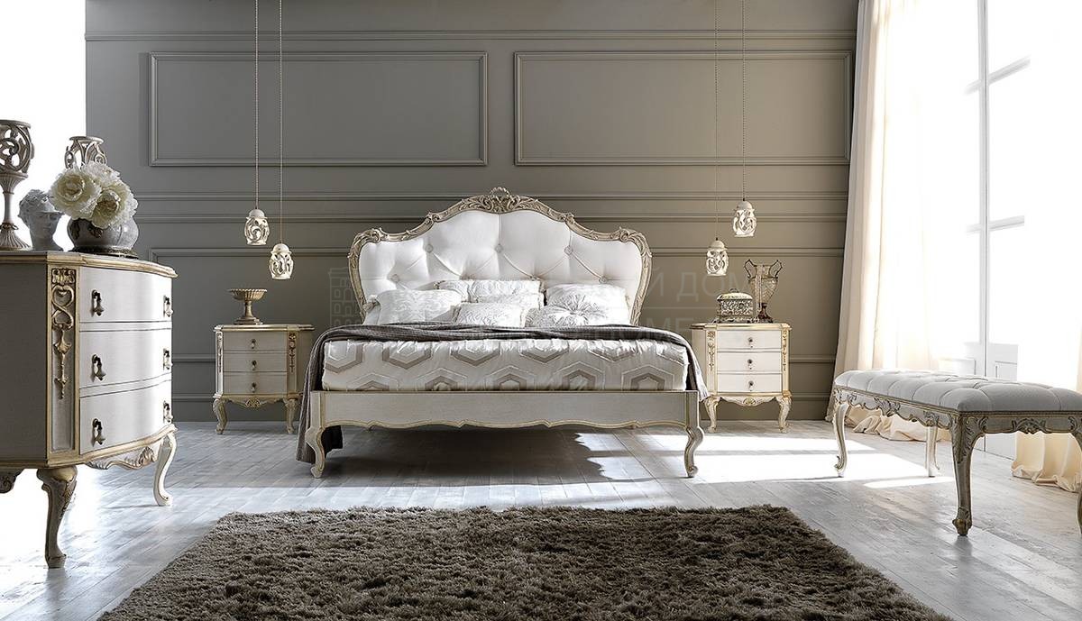 Кровать с комбинированным изголовьем Bed 2406 из Италии фабрики SILVANO GRIFONI
