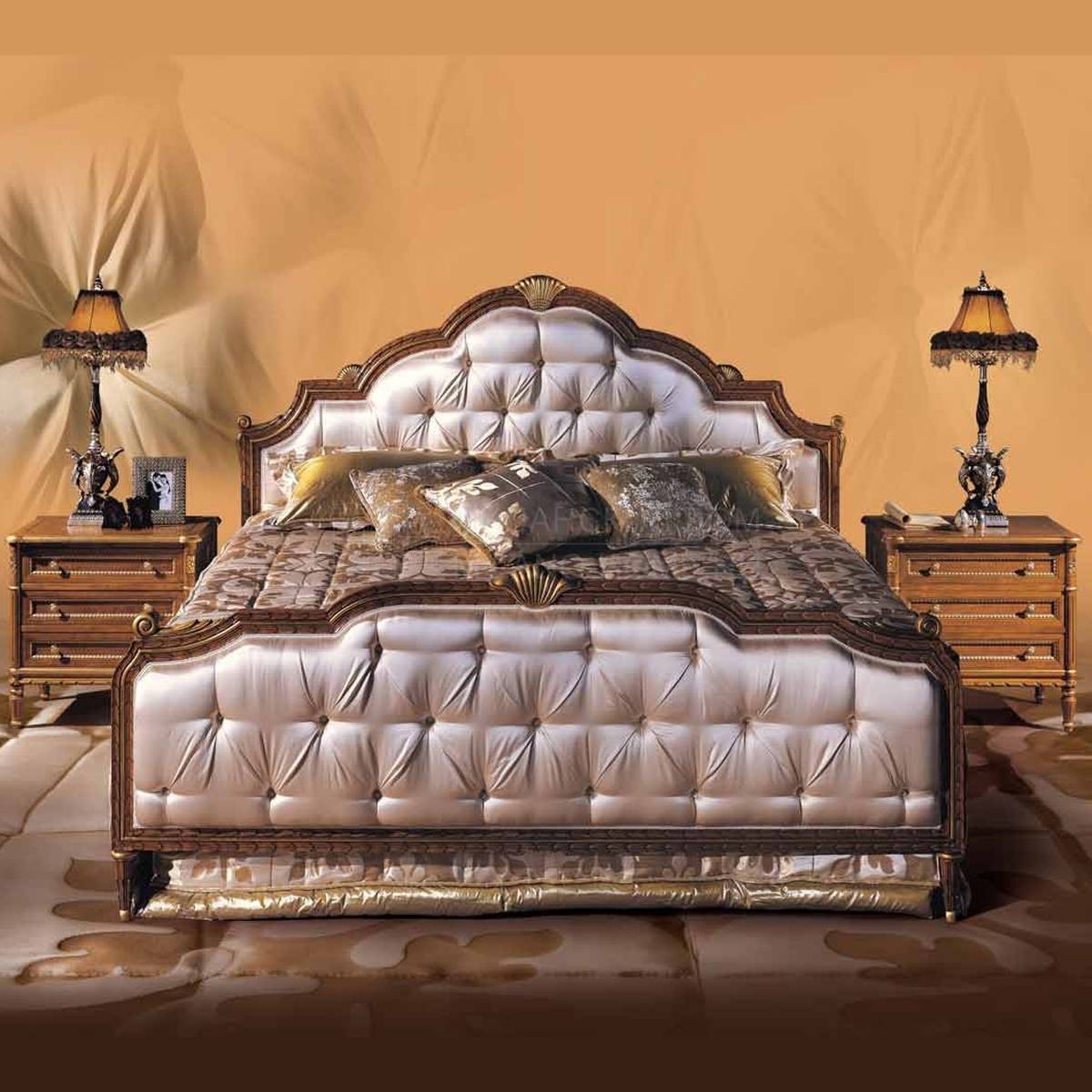 Кровать с мягким изголовьем Satie/12100-21 из Италии фабрики ANGELO CAPPELLINI 