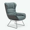 Полукресло Leya armchair black leather — фотография 6