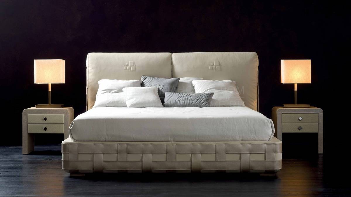 Кровать с мягким изголовьем Braid bed из Италии фабрики RUGIANO
