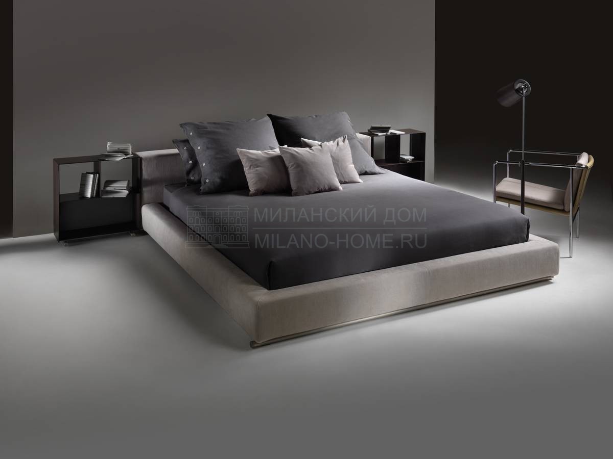 Кровать с мягким изголовьем Groundpiece/ bed из Италии фабрики FLEXFORM