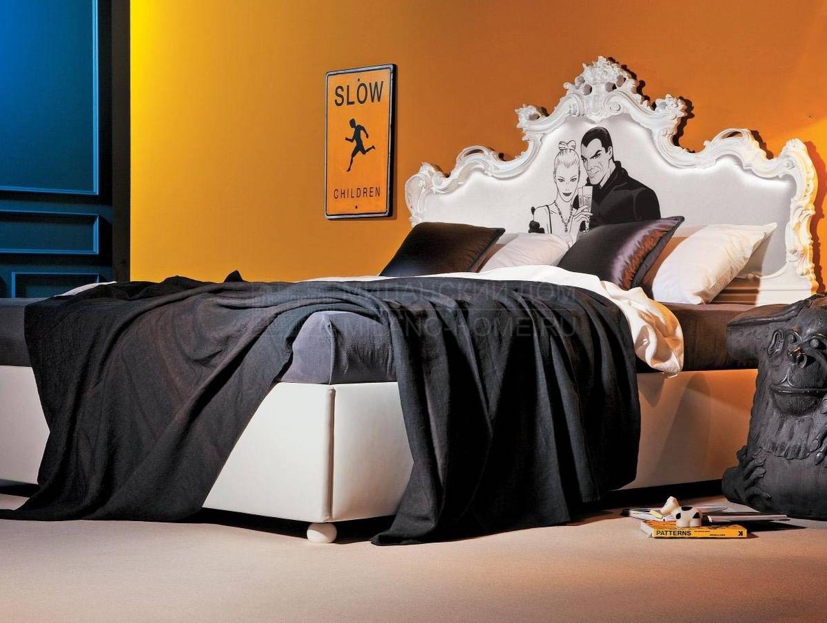 Кровать с комбинированным изголовьем Valeriano Letto matrimoniale CR/722-I из Италии фабрики CREAZIONI