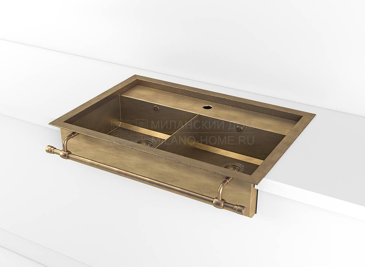 Раковина Semi-recessed rectangular sink with step and partition divider  из Италии фабрики OFFICINE GULLO