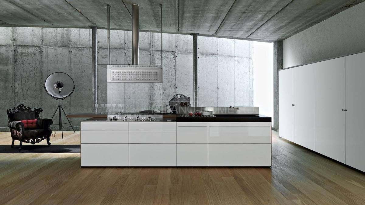 Кухня с островом Mutiline bianco ghiaccio из Италии фабрики VALCUCINE