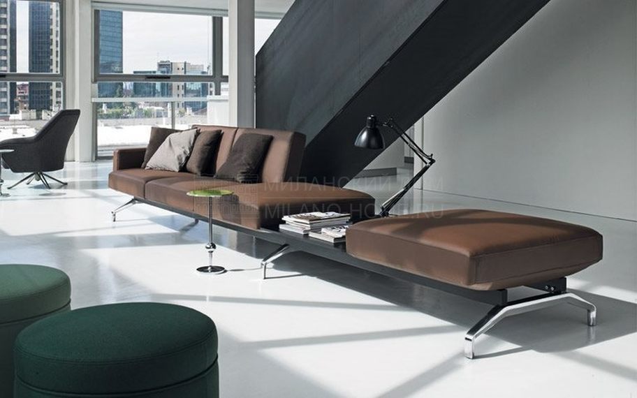 Угловой диван Pons leather из Италии фабрики TECNO