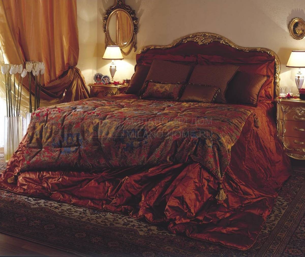 Кровать с комбинированным изголовьем Lousanne art.PC.2811  из Италии фабрики ASNAGHI INTERIORS