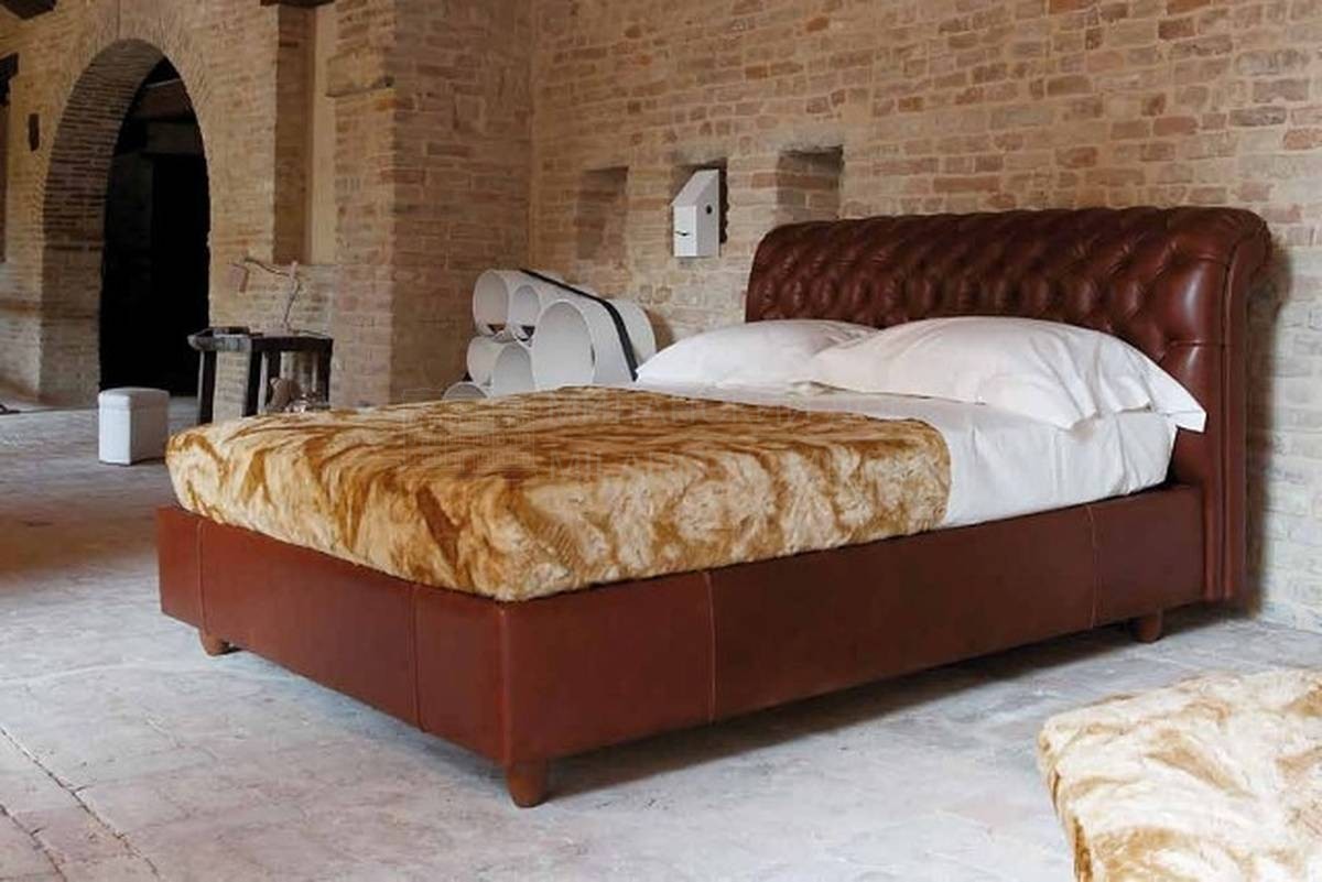 Кожаная кровать Buonanotte 11410 11411 11438 из Италии фабрики VALDICHIENTI