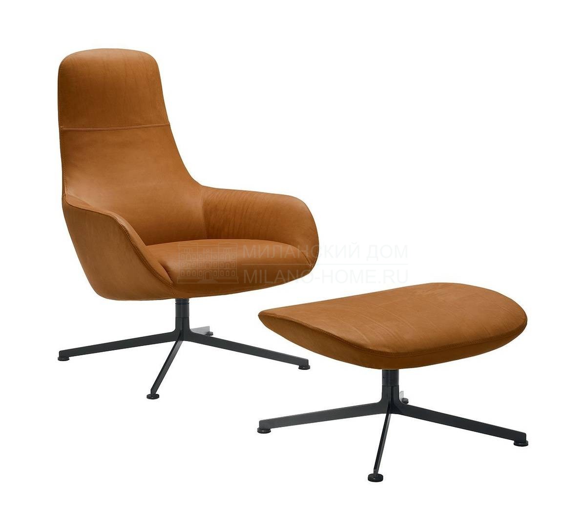 Кожаное кресло Kent armchair leather из Италии фабрики ZANOTTA