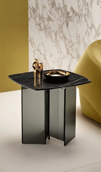 Стеклянный стол Side table Metropolis из Италии фабрики TONELLI DESIGN