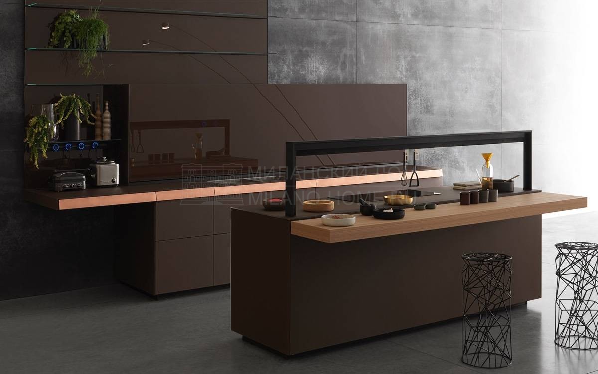 Кухня с островом Genius Loci with copper drawer из Италии фабрики VALCUCINE