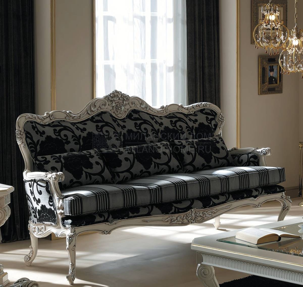 Прямой диван Luis XV/031-70 из Испании фабрики PICO MUEBLES