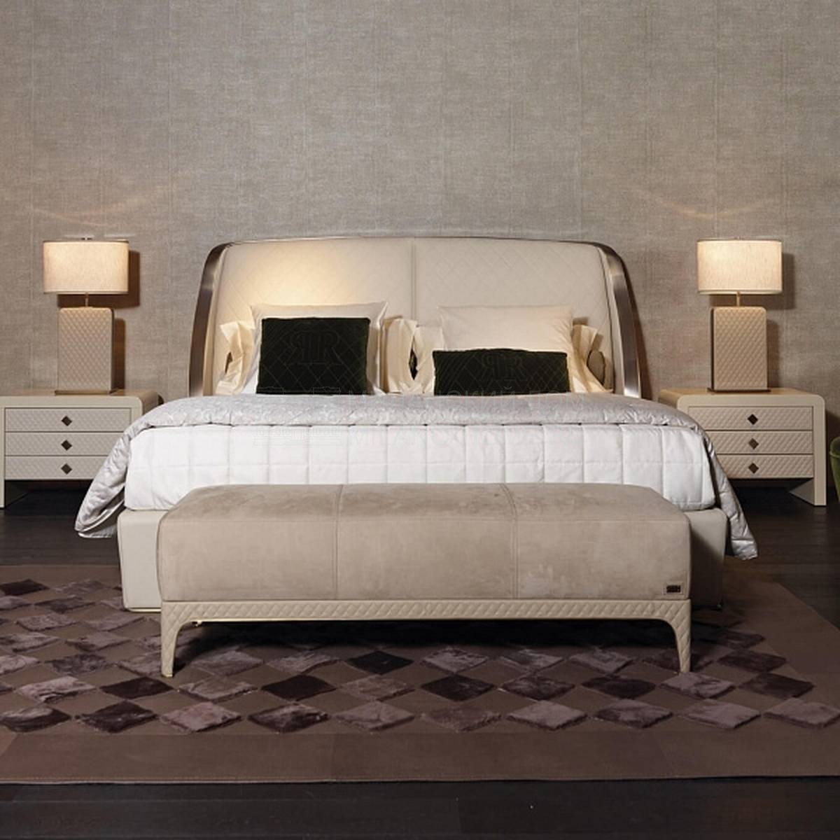 Кровать с мягким изголовьем Madam bed из Италии фабрики RUGIANO