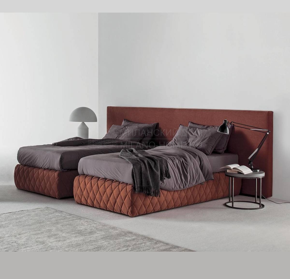Кровать с мягким изголовьем Tuyo 120 Duble из Италии фабрики MERIDIANI