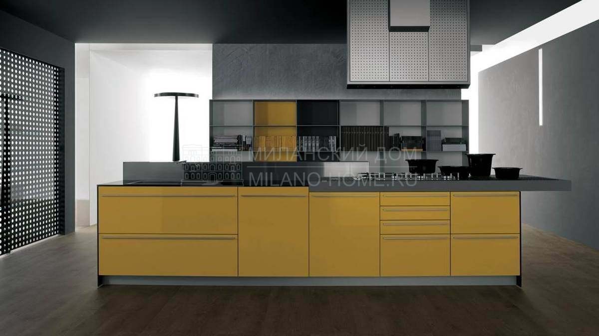 Кухня с островом Laccato giallo terra lucido из Италии фабрики VALCUCINE Кухня с островом Laccato giallo terra lucido из Италии фабрики VALCUCINE