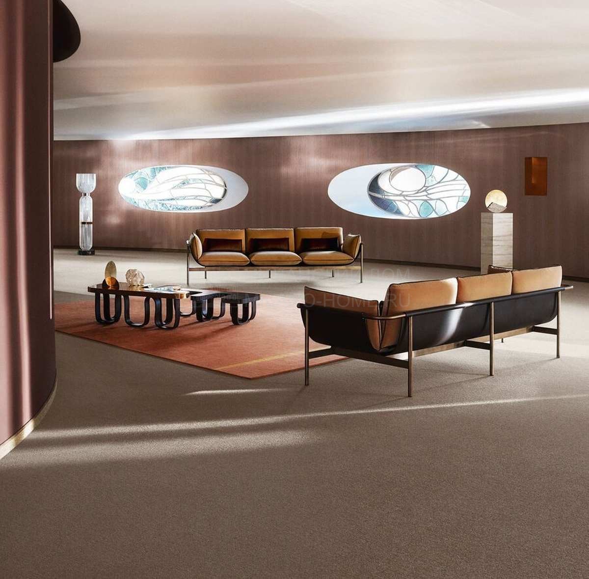 Прямой диван Totu sofa lounge из Италии фабрики FENDI Casa