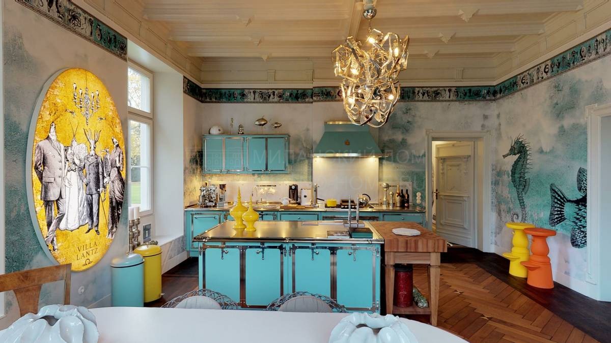 Кухня с островом Pastel turquoise kitchen из Италии фабрики OFFICINE GULLO