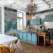 Кухня с островом Pastel turquoise kitchen — фотография 2