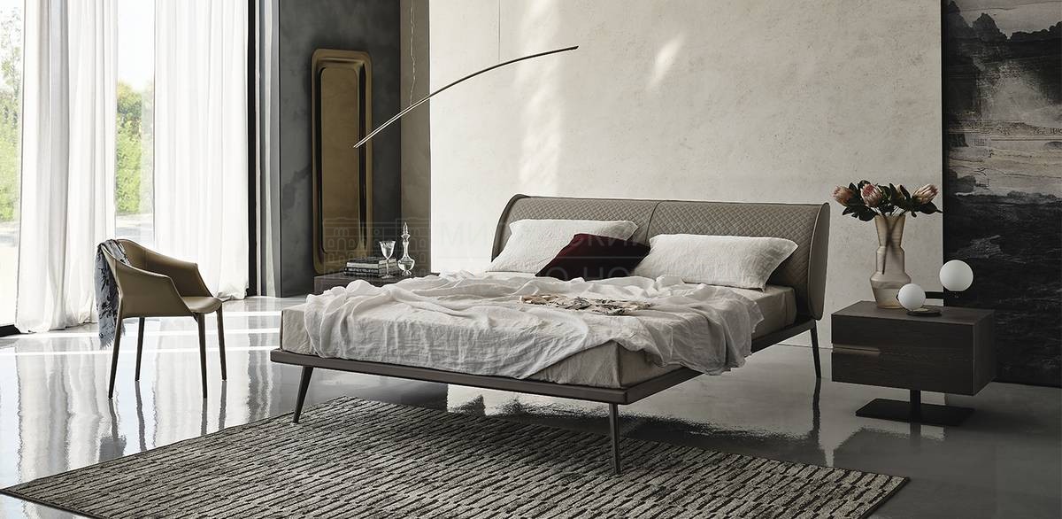 Кровать с мягким изголовьем Ayrton bed из Италии фабрики CATTELAN ITALIA