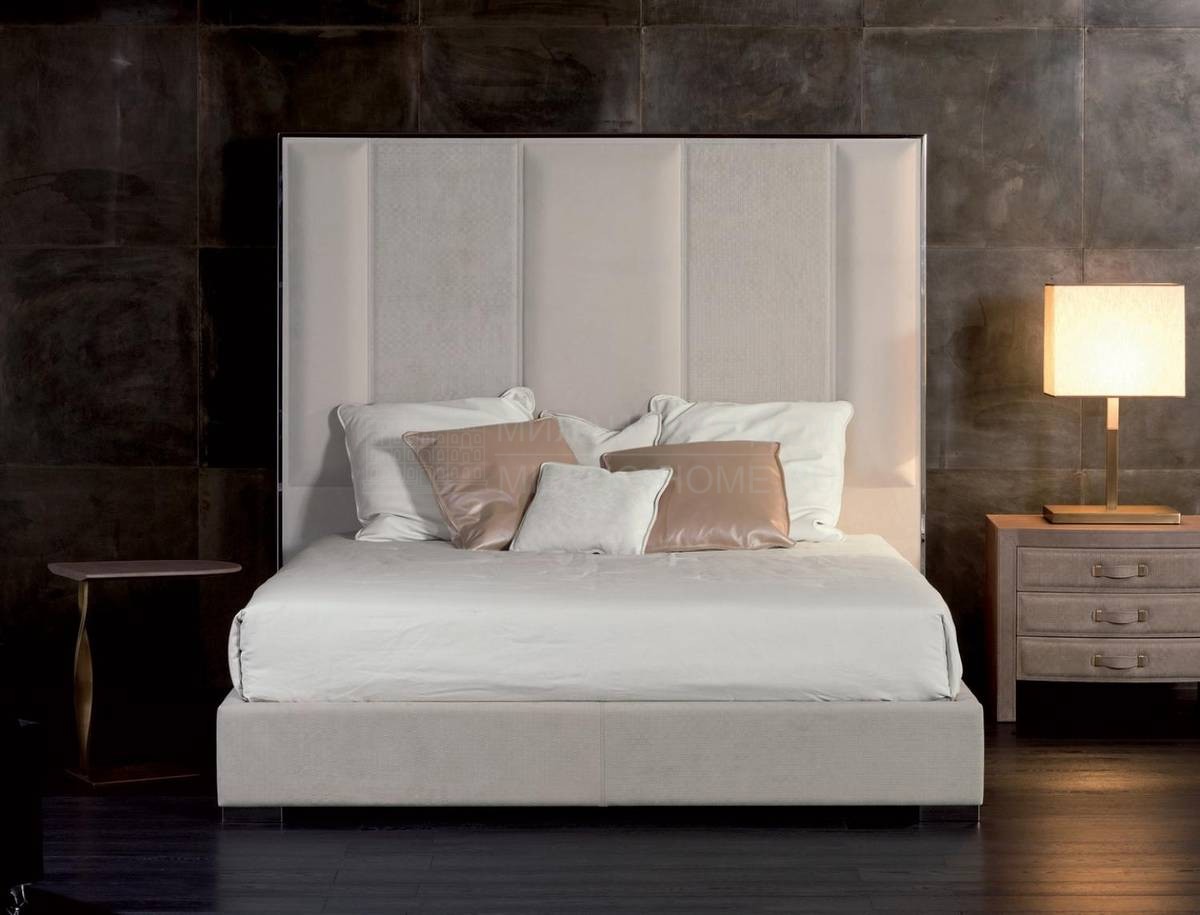 Кровать с мягким изголовьем Stripe/2056 из Италии фабрики RUGIANO