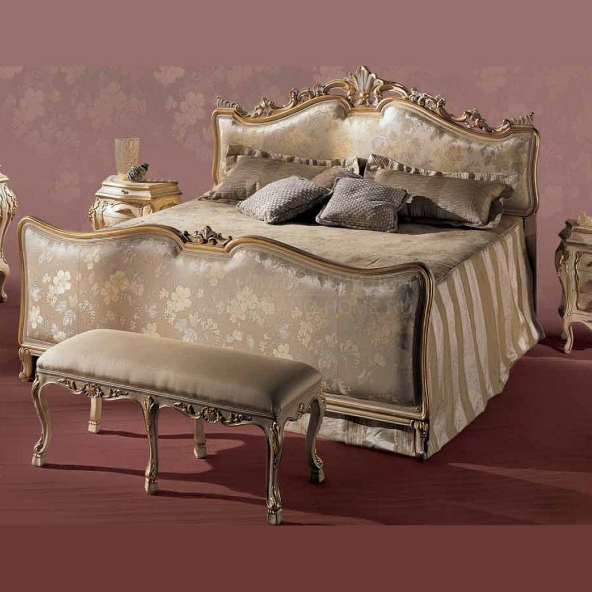 Кровать с мягким изголовьем Respighi/7610-21 из Италии фабрики ANGELO CAPPELLINI 