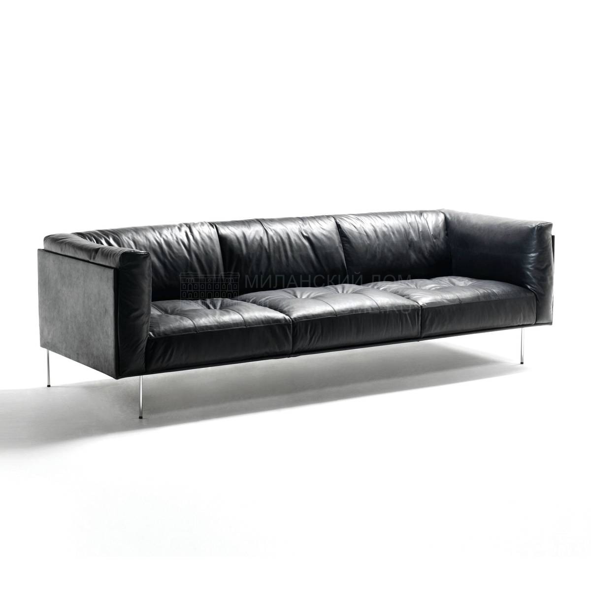 Прямой диван Rod sofa leather из Италии фабрики LIVING DIVANI